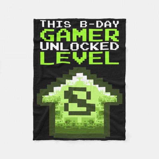 Level 8 Ontgrendeld Verjaardags Videospel 8e Verja Fleece Deken (Voorkant)