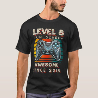 Level 8 Ontgrendeld Videospel 8e Verjaardag 8 Jaar T-shirt