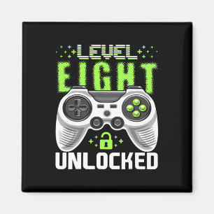 Level 8 Ontgrendeld Videospel 8e Verjaardag Gamer  Magneet