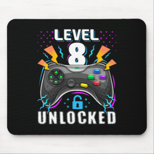 Level 8 Ontgrendeld Videospel 8e Verjaardag Gamer  Muismat