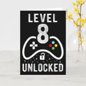 Level 8 Ontgrendeld Videospel 8e Verjaardagscadeau Kaart (Gele Bloem)