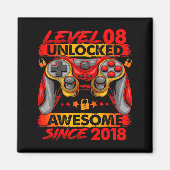 Level 8 Unlocked 8 Year Old Boys 8th Birthday Boy Magneet (Voorkant)