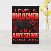 Level 8 Unlocked 8 Year Old For Boys 8th Birthday Kaart (Gele Bloem)