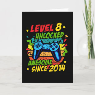 Level 8 Unlocked Awesome 2014 Game 8th Birthday Kaart