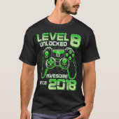 Level 8 Unlocked Awesome Since 2018 8th Birthday G T-shirt (Voorkant)