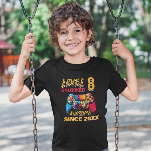 Level 8 Unlocked - Fun Birthday 8 Gamer  T-shirt