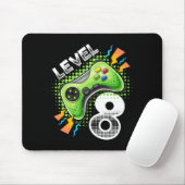 Level 8 Videogamecontroller 8e verjaardag Gamer G Muismat (Met muis)