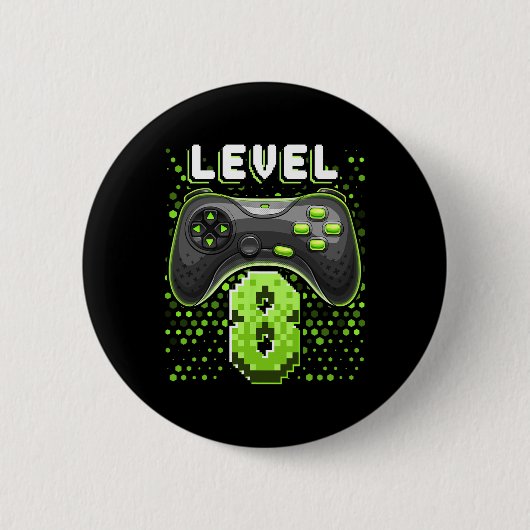 Level 8 Videospelcontroller 8e Verjaardag Gamer G Ronde Button 5,7 Cm (Voorkant)