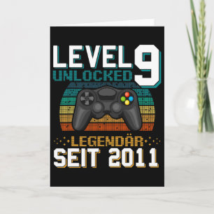 Level 9 Ontgrendeld 9e Verjaardag 9 Jaar Oude Vide Kaart