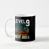 Level 9 Ontgrendeld 9e Verjaardag 9 Jaar Oude Vide Koffiemok (Links)