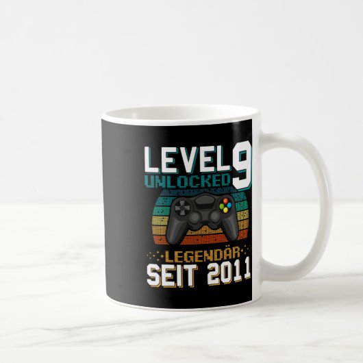 Level 9 Ontgrendeld 9e Verjaardag 9 Jaar Oude Vide Koffiemok (Rechts)