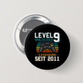 Level 9 Ontgrendeld 9e Verjaardag 9 Jaar Oude Vide Ronde Button 5,7 Cm (Voorkant /achterkant)