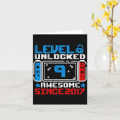 Level 9 Ontgrendeld 9e Verjaardag Gaming Geschenk  Kaart (Gele Bloem)