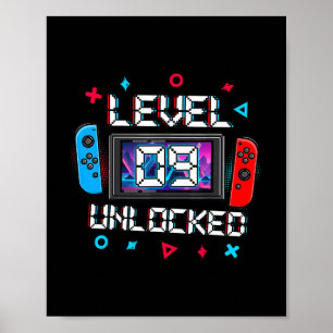 Level 9 Ontgrendeld Gamer 9e Verjaardagscadeau Vid Poster