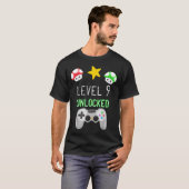 Level 9 Ontgrendeld Gamer Negen Jaar Oud T-shirt (Voorkant volledig)