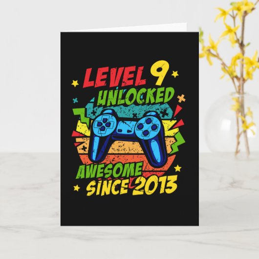 Level 9 Ontgrendeld Geweldig 2013 Spel 9de Verjaar Kaart (Gele Bloem)