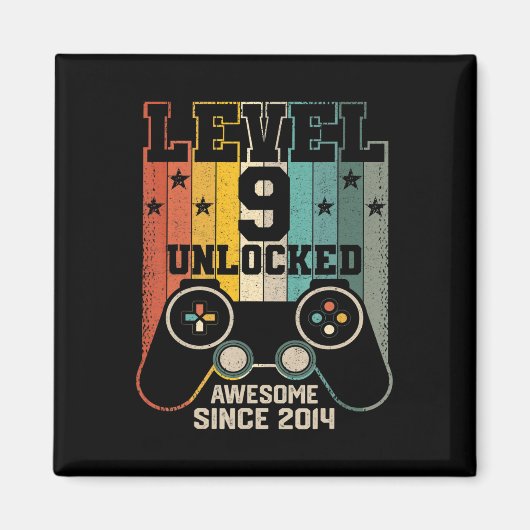 Level 9 Ontgrendeld Geweldig 2014 Jongen Videospel Magneet (Voorkant)