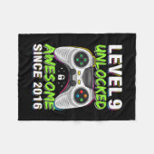 Level 9 Ontgrendeld Geweldig Sinds 2016 9e Verjaar Fleece Deken (Voorkant (Horizontaal))