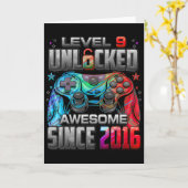 Level 9 Ontgrendeld Geweldig Sinds 2016 9e Verjaar Kaart (Gele Bloem)