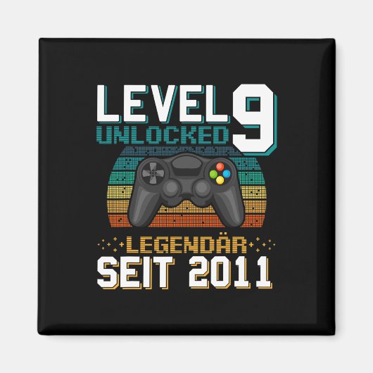 Level 9 Ontgrendeld Geweldig Sinds 2016 9e Verjaar Magneet (Voorkant)