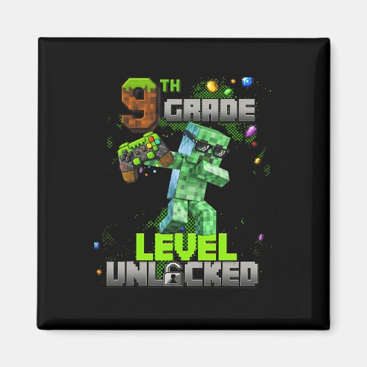 Level 9 Ontgrendeld Geweldig Sinds 2016 Verjaardag Magneet (Voorkant)