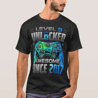 Level 9 Ontgrendeld Geweldig Sinds 2017 9e Verjaar T-shirt