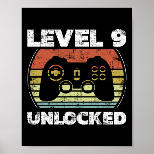 Level 9 Ontgrendeld Grappige Game Gebruiker 9e Ver Poster