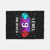 Level 9 Ontgrendeld Video Gamer Grappig 9e Verjaar Fleece Deken (Voorkant (Horizontaal))