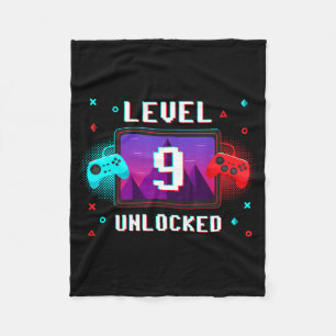 Level 9 Ontgrendeld Video Gamer Grappig 9e Verjaar Fleece Deken