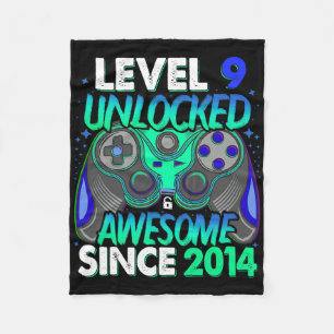 Level 9 Ontgrendeld Videospel 9 Jaar Oude Jongen 9 Fleece Deken