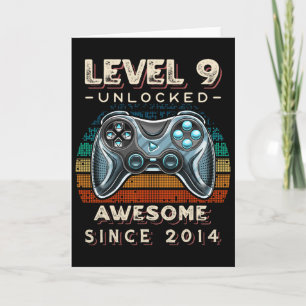 Level 9 Ontgrendeld Videospel 9e Verjaardag 9 Jaar Kaart