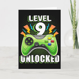 Level 9 Ontgrendeld Videospel 9e Verjaardag Gamer  Kaart