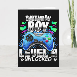 Level 9 Ontgrendeld Videospel 9e Verjaardag Gamer Kaart