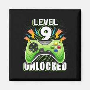 Level 9 Ontgrendeld Videospel 9e Verjaardag Gamer  Magneet