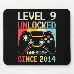 Level 9 Ontgrendeld Videospel 9e Verjaardag Gamer Muismat