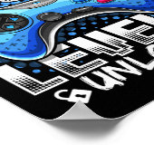 Level 9 Ontgrendeld Videospel 9e Verjaardag Gamer Poster (Hoek)
