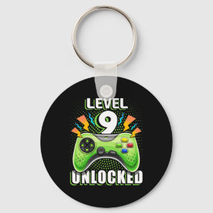 Level 9 Ontgrendeld Videospel 9e Verjaardag Gamer  Sleutelhanger