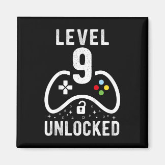 Level 9 Ontgrendeld Videospel 9e Verjaardagscadeau Magneet