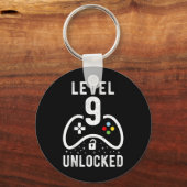 Level 9 Ontgrendeld Videospel 9e Verjaardagscadeau Sleutelhanger (Voorkant)