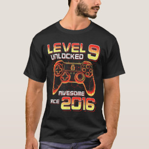 Level 9 Ontgrendeld Videospel Feestje 9e Verjaarda T-shirt