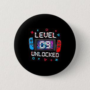 Level 9 Ontgrendelde Gamer 9e Verjaardagscadeau Vi Ronde Button 5,7 Cm