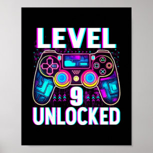 Level 9 Ontluikend Shirt Funny Videospeler Geek 9e Poster