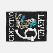 Level 9 Ontluikende Skeleton Gamer Video Gaming 9e Fleece Deken (Voorkant (Horizontaal))