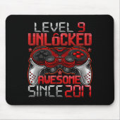 Level 9 Unlocked 9 Year Old For Boys 9th Birthday Muismat (Voorkant)