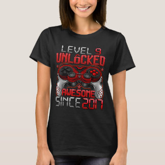 Level 9 Unlocked 9 Year Old For Boys 9th Birthday  T-shirt