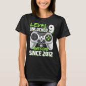 Level 9 Unlocked Awesome 2012 Video Game 9th Birth T-shirt (Voorkant)
