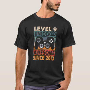 Level 9 Unlocked Awesome 2013 Video Game 8Th Birth T-shirt