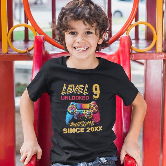 Level 9 Unlocked - Fun Birthday 9 Gamer  T-shirt