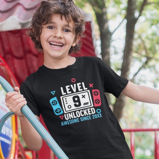 LEVEL 9 UNLOCKED Gamer Birthday – Custom Year T-shirt