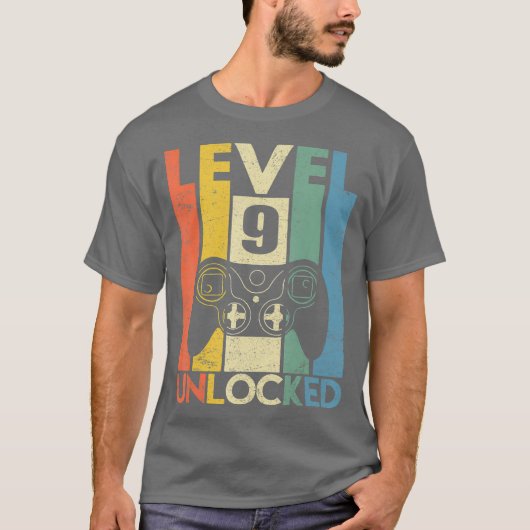 Level 9 Unlocked Shirt Funny Video Gamer (Voorkant)